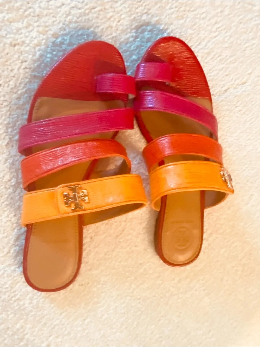 Tory Burch multi leather slides